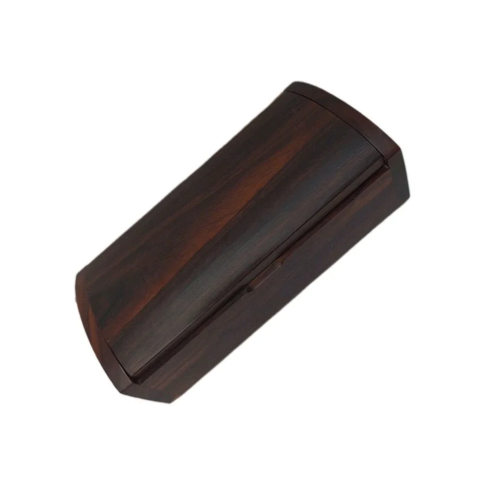 Vintage Y2K Mid-Century Modern Solid Rosewood 2-Tone Black Velvet Jewelry Box